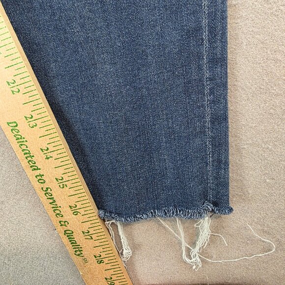 Agolde Sophie High Rise Skinny Crop Blue Jeans Fray Hem Comfy Stretch Denim 29 - Picture 6 of 10